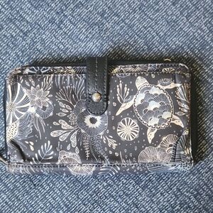 Sakroots Black and White Floral Wallet